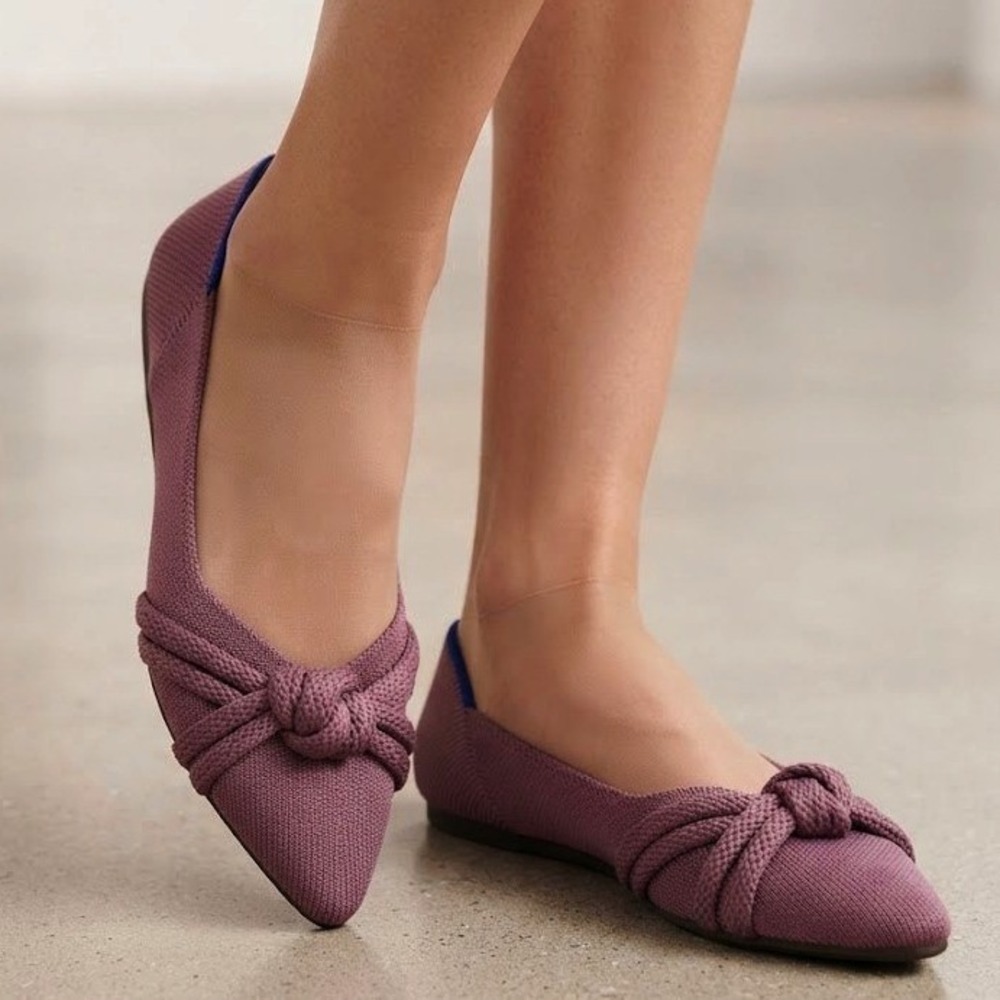 Rothy's The Knot Point II Sparrow Mauve Purple Flats Shoes Womens W9 US 9 EU 39